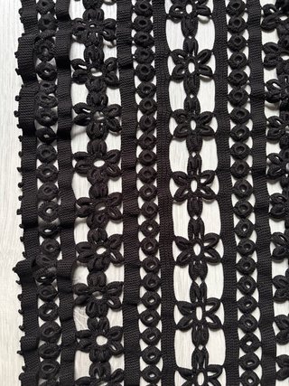 Tapete de ganchillo camino de mesa crochet negro