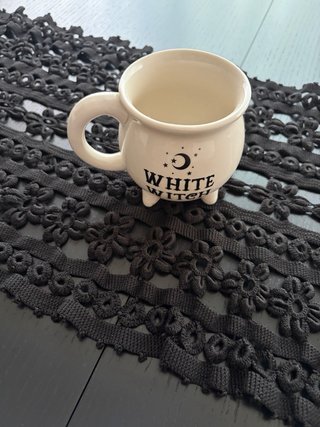 Tapete de ganchillo camino de mesa crochet negro