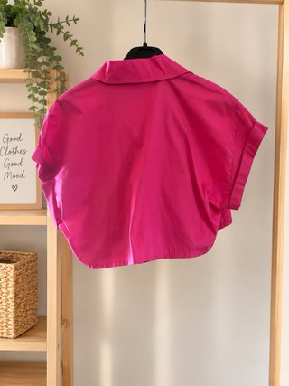 Camicia crop fucsia