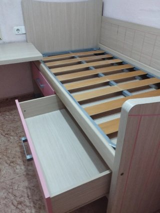 Cama nido Compacto juvenil con cómoda y 2 colchone