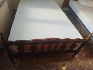 Cama antigua madera 105x190 + somier