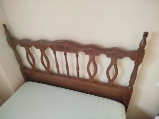 Cama antigua madera 105x190 + somier
