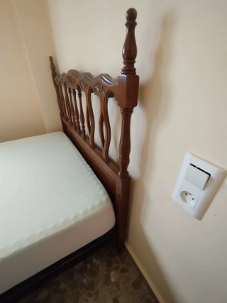 Cama antigua madera 105x190 + somier
