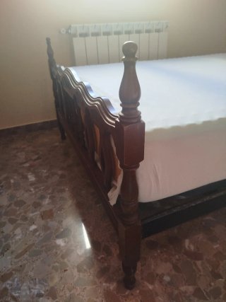 Cama antigua madera 105x190 + somier