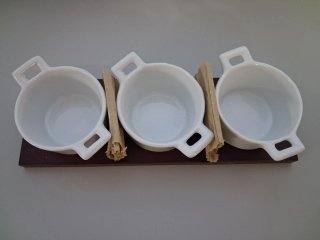 Set 3 Tazones Salseros Porcelana Cuisine Base Made
