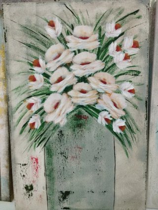 Cuadro de flores blancas