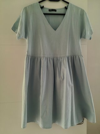 Vestido azul de manga corta