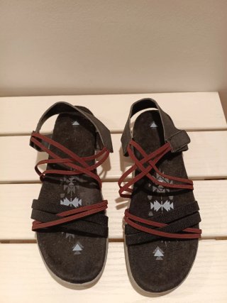 Sandalias Mujer Talla 41 Negras y Rojas