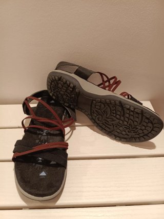 Sandalias Mujer Talla 41 Negras y Rojas