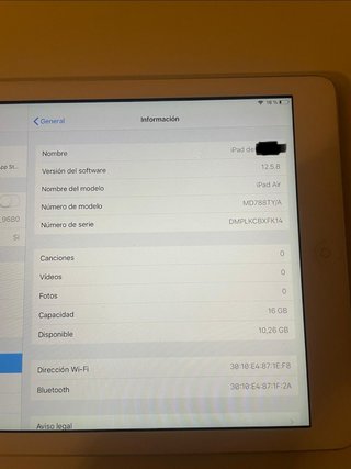 iPad Air 1 16GB Plata