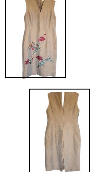 Vestido 100% Seda Natural. Bordado Artesanal T-36