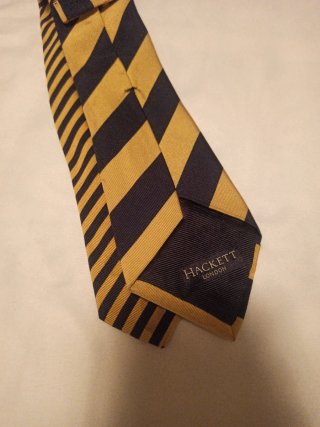 Corbata Hackett Rayas Azul Amarillo