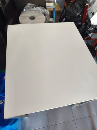 Mesa de cocina de madera blanca extensible a 120cm