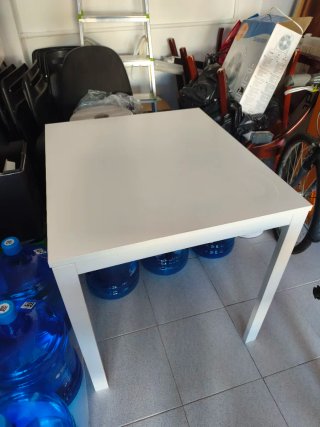 Mesa de cocina de madera blanca extensible a 120cm