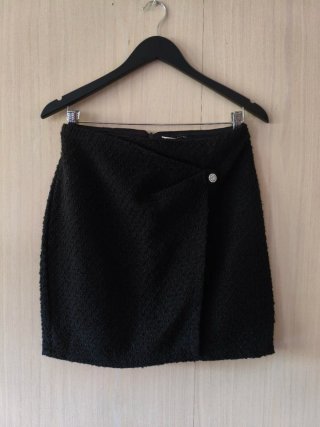 Falda Negra Tweed Kiabi Talla 38 Nueva con Etiquet