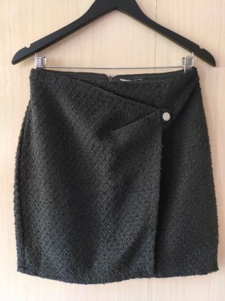 Falda Negra Tweed Kiabi Talla 38 Nueva con Etiquet