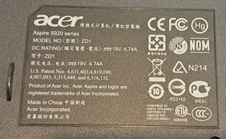 Portátil Acer Aspire 5920G Windows 7