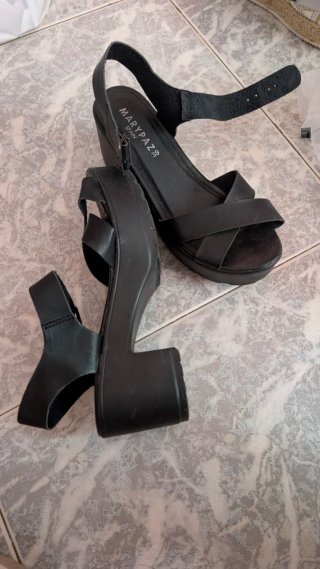 Sandalias Marypaz Plataforma Negra Talla 39