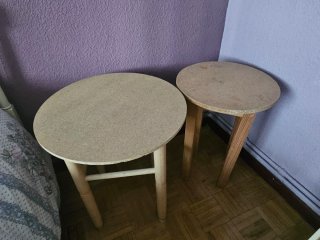 Set de 2 Mesas Camilla Redondas (Madera)