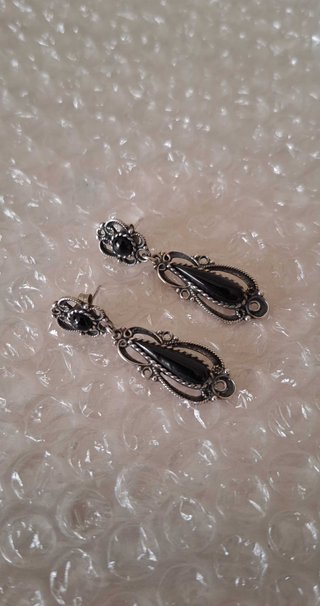 Pendientes de plata y azabache