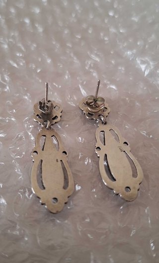 Pendientes de plata y azabache