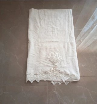 Asciugamano pizzo macramè bianco