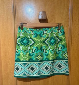 Minifalda verde estampada