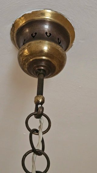 Lámpara colgante cristal y metal dorado