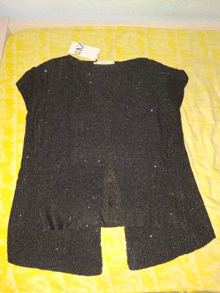 Jersey Zara lentejuelas negro talla m