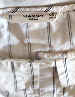 Camisa Rayas Fruncido Hombros descubiertos