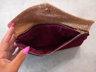 Pochette bordeaux e oro