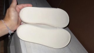 Zapatillas altas rosas y blancas. Talla 33