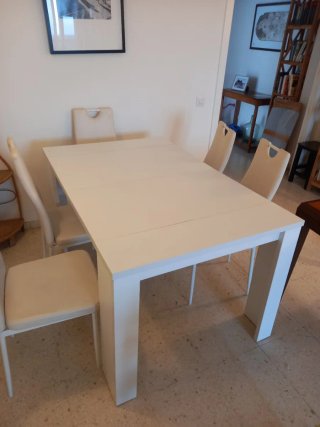 Tavolo da pranzo estensibile bianco