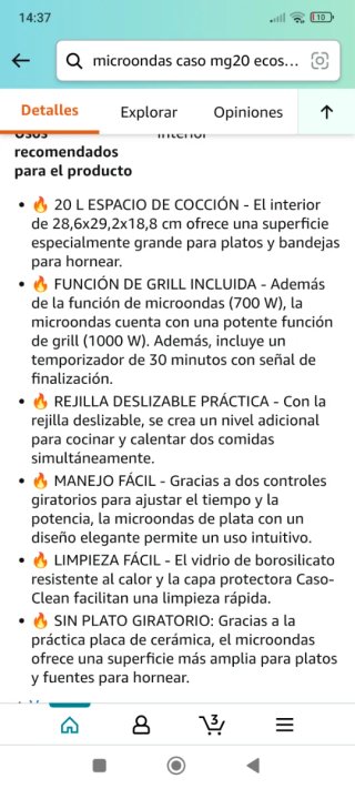 Microondas CASO MG 20 Ecostyle