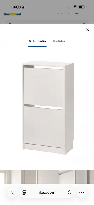 Zapateros IKEA BISSA blanco 2 compartimentos