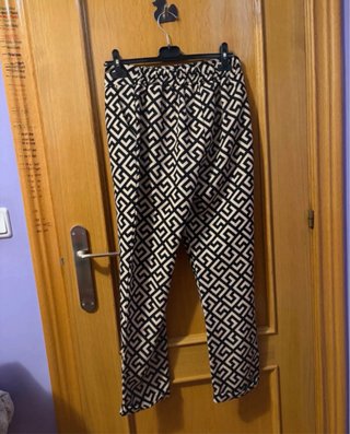 Pantalón estampado geométrico cintura elástica