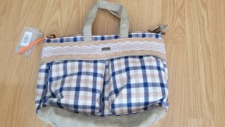 Bolso beige y azul nuevo