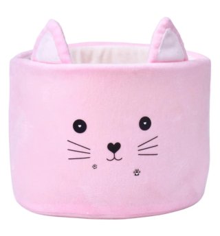 Cesto Gatinho Rosa em Fleece