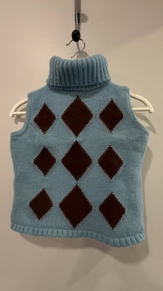 Camisola de malha com gola alta e padrão argyle
