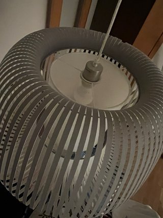 Lámpara de techo diseño madera y papel