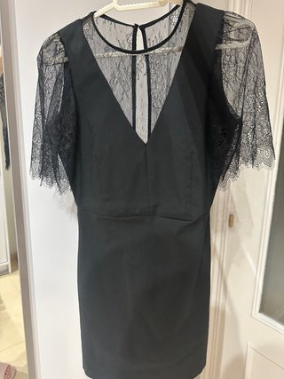 Vestido fiesta Zara encaje negro