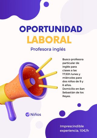 Profesora de inglés infantil