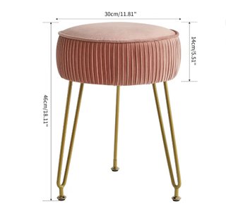 Tocador blanco con taburete rosa
