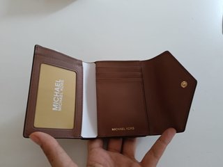 Cartera Michael Kors Greenwich Trifold Cuero Marró
