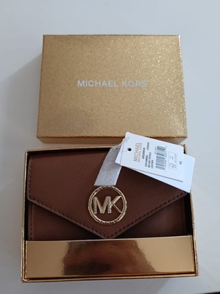 Cartera Michael Kors Greenwich Trifold Cuero Marró