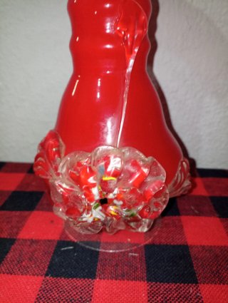 Pareja Jarrones Cristal Soplado Rojo