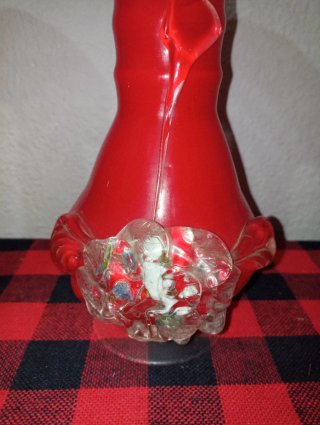 Pareja Jarrones Cristal Soplado Rojo