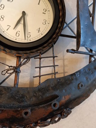 Orologio da parete veliero rame e ferro