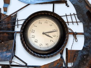Orologio da parete veliero rame e ferro