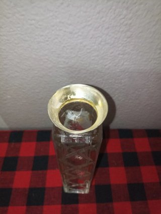 Jarrón de cristal de manganeso verde